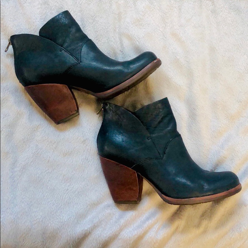 Kork-Ease two-tone ankle booties
